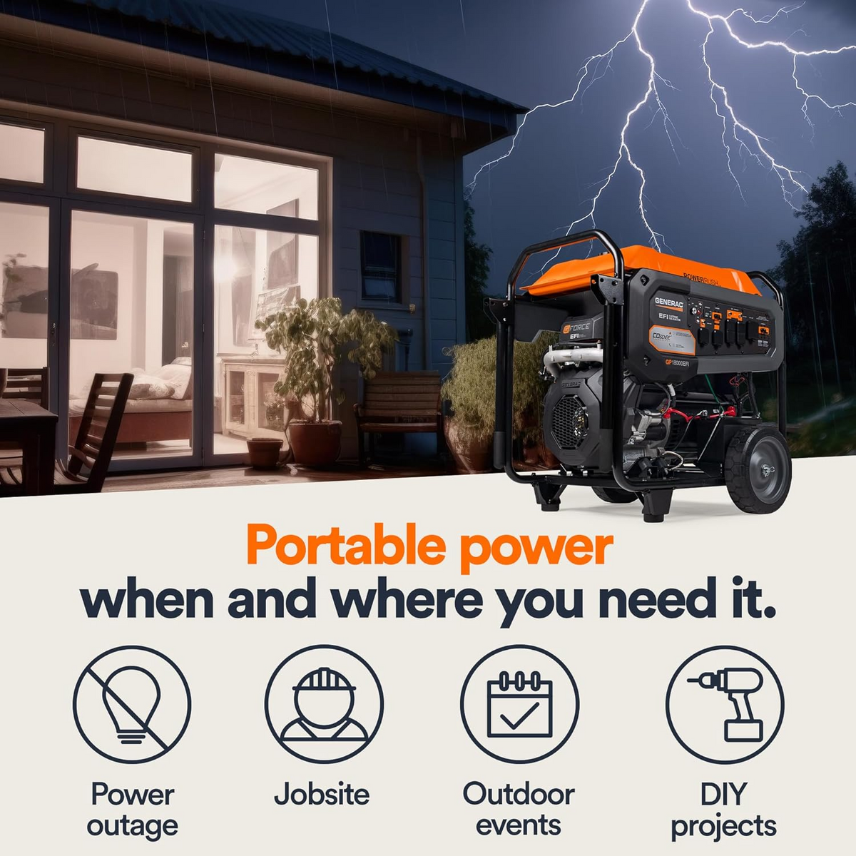 Generac 7706 Gas Powered Portable Generator