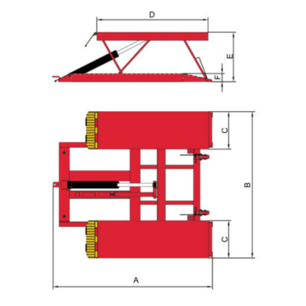 AMGO Hydraulics LR06 2721.6 kg Low-Rise Portable Lift