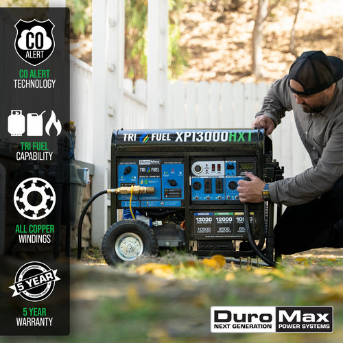 DuroMax XP13000HXT 13000 Watt Tri-Fuel Portable Generator